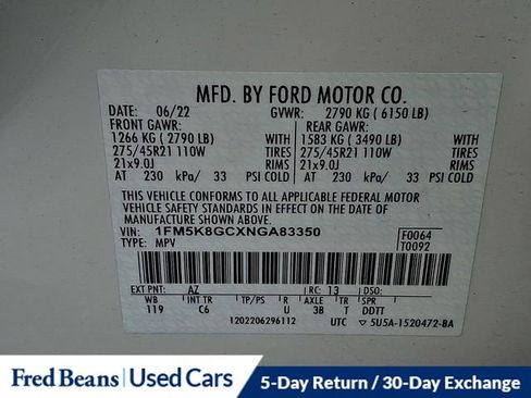 Certified 2022 Ford Explorer ST w/ Equipment Group 401A image 28