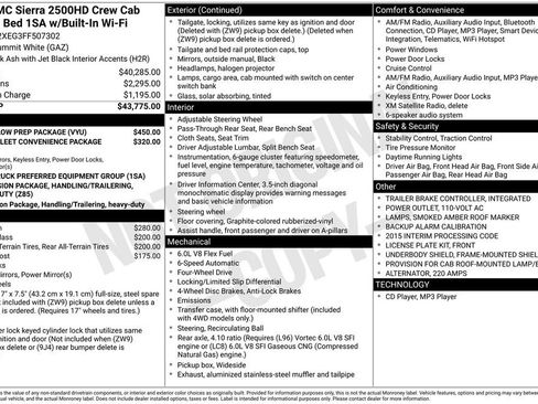 Used 2015 GMC Sierra 2500 4x4 Crew Cab w/ Snow Plow Prep Package image 27