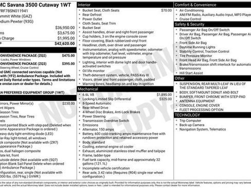 Used 2025 GMC Savana 3500 w/ Power Convenience Package RWD image 15
