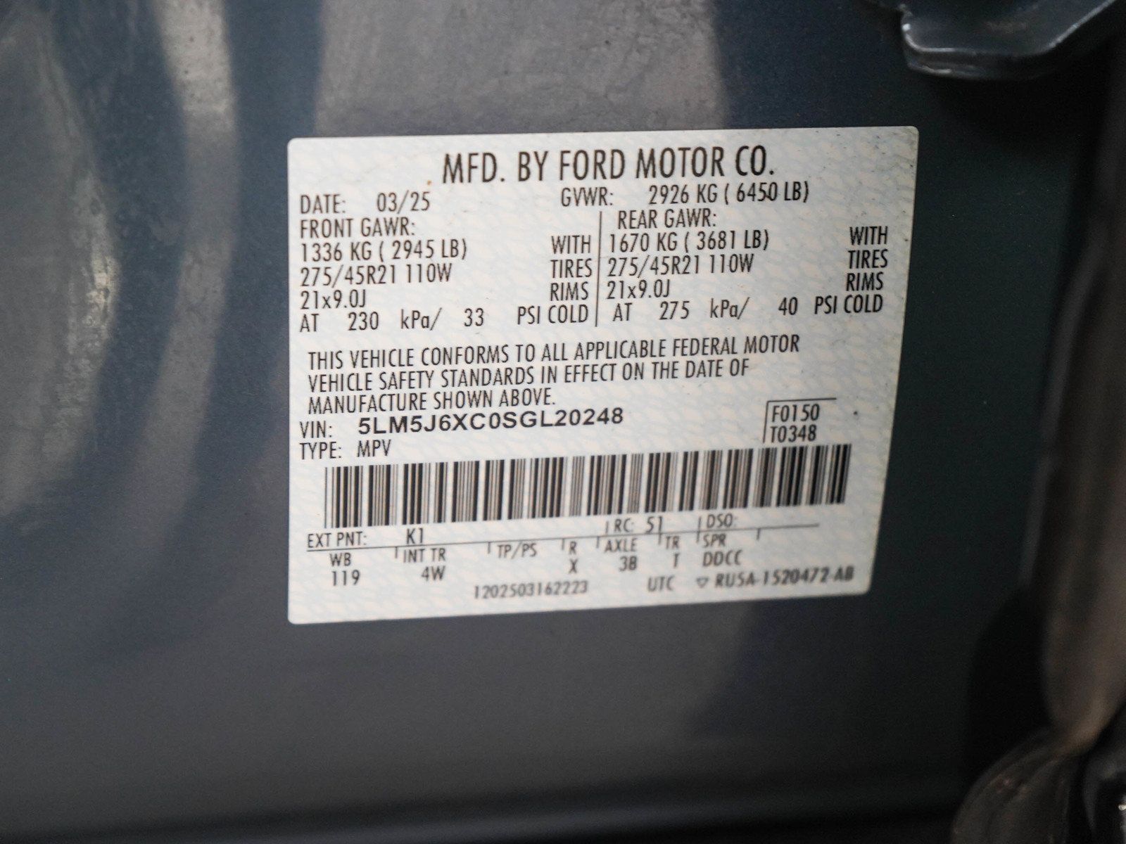 Used 2025 Lincoln Aviator AWD w/ Jet Appearance Package image 29