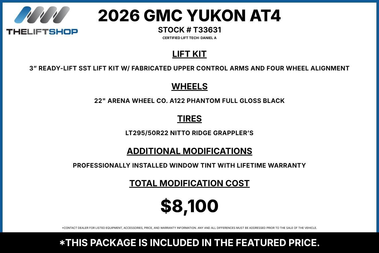Used 2026 GMC Yukon AT4 w/ LPO, Floor Liner Package AWD/4WD image 2
