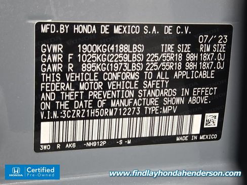 Certified 2024 Honda HR-V Sport image 13