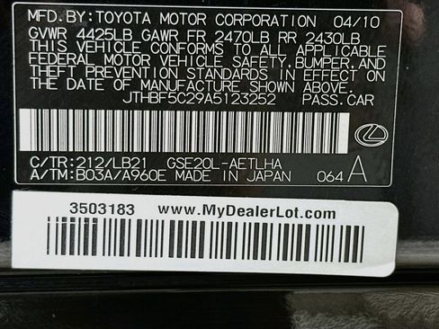 Used 2010 Lexus IS 250 w/ Preferred Accessory Package RWD image 37