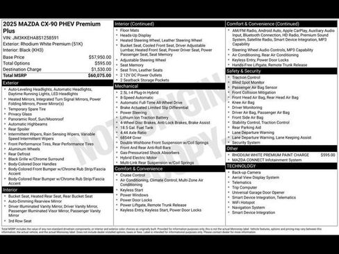 New 2025 MAZDA CX-90 Plug-In Hybrid w/ Premium Plus image 2