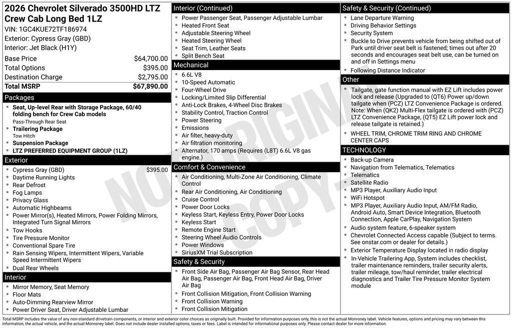 Used 2026 Chevrolet Silverado 3500 LTZ AWD/4WD image 16