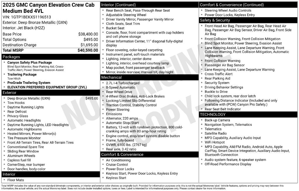 Used 2025 GMC Canyon Elevation RWD image 41