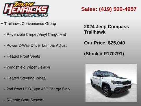 Used 2024 Jeep Compass Trailhawk w/ Trailhawk Convenience Group AWD/4WD image 6