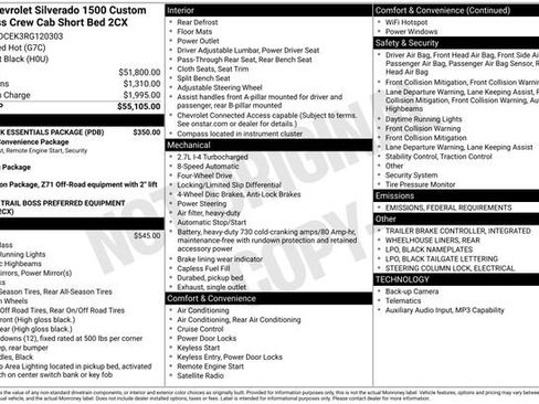 Certified 2024 Chevrolet Silverado 1500 Custom Trail Boss w/ LPO, Dark Essentials Package image 6