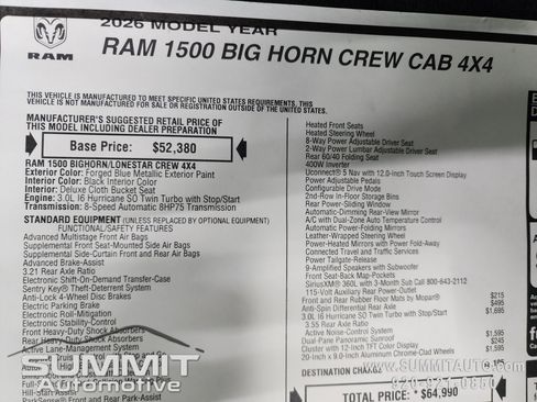 New 2026 RAM 1500 Big Horn AWD/4WD image 11