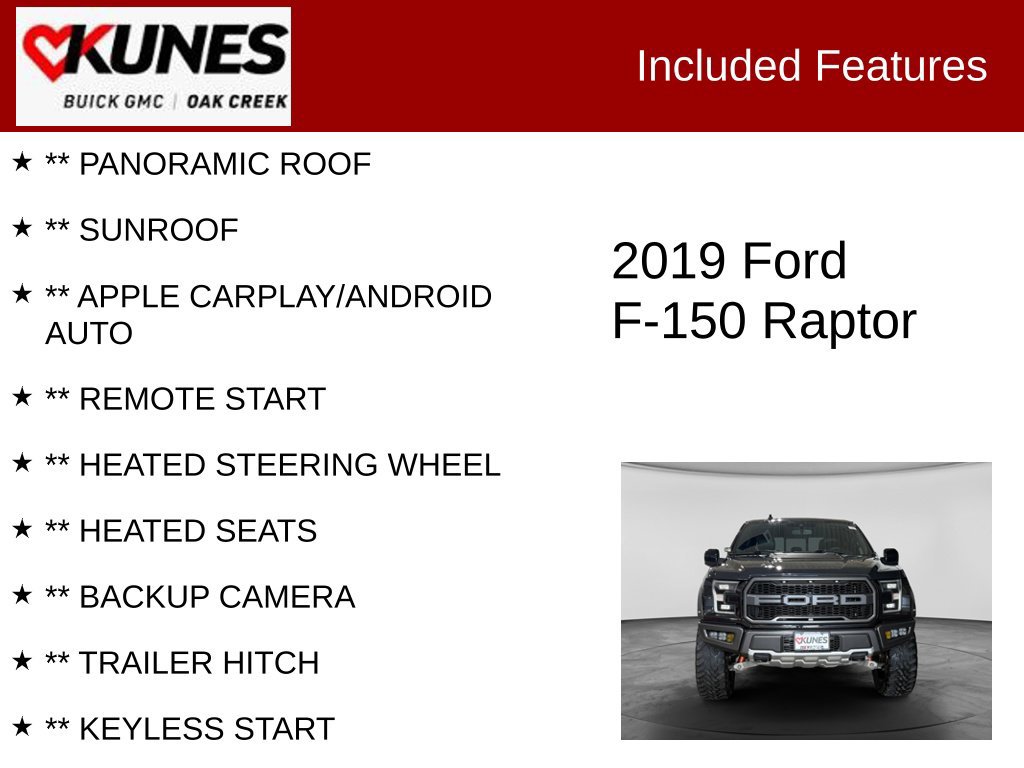 Used 2019 Ford F150 Raptor w/ Equipment Group 802A Luxury AWD/4WD image 2
