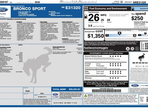 Used 2022 Ford Bronco Sport Big Bend w/ Convenience Package image 3