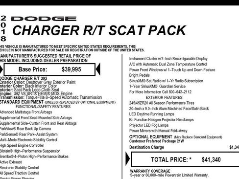 Used 2018 Dodge Charger R/T Scat Pack RWD image 3