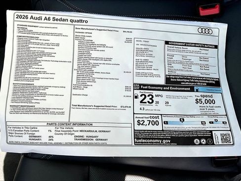 New 2026 Audi A6 Premium Plus image 14