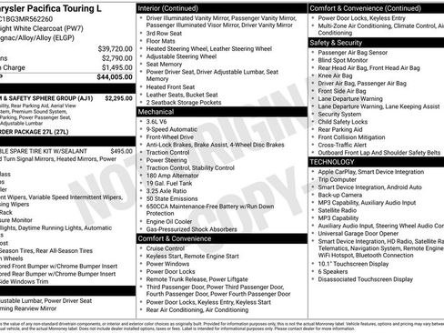 Used 2021 Chrysler Pacifica Touring-L w/ Premium & Safety Sphere Group FWD image 7