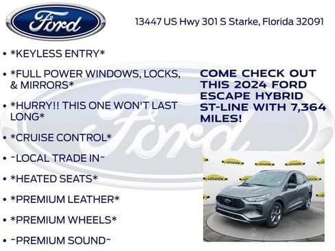 Certified 2024 Ford Escape ST-Line w/ Equipment Group 301A FWD image 12