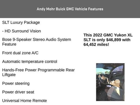 Used 2022 GMC Yukon XL SLT w/ SLT Premium Package AWD/4WD image 16