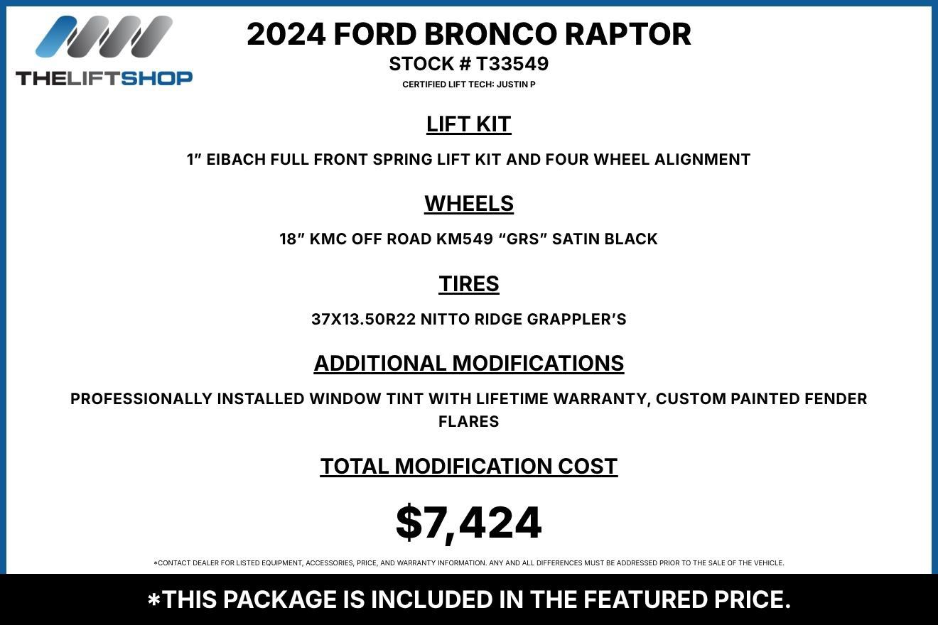 Used 2024 Ford Bronco Raptor AWD/4WD image 2