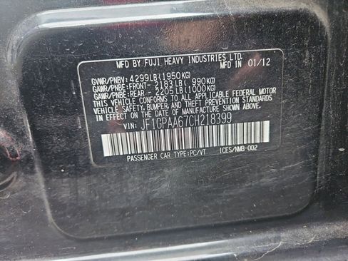 Used 2012 Subaru Impreza 2.0i AWD/4WD image 5