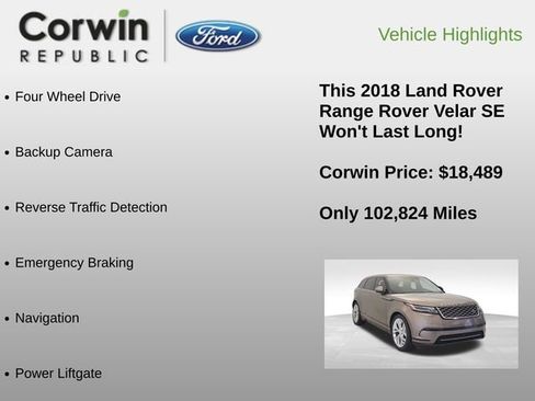 Used 2018 Land Rover Range Rover Velar R-Dynamic SE image 6
