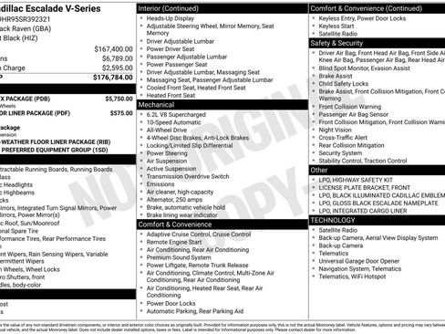 Certified 2025 Cadillac Escalade V w/ LPO, ONYX Package AWD/4WD image 47