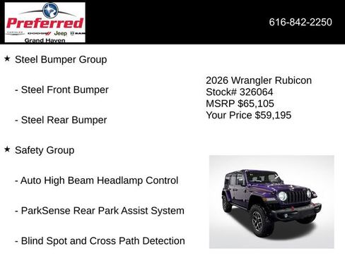 New 2026 Jeep Wrangler Unlimited Rubicon w/ Safety Group image 6