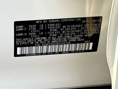 Certified 2024 Subaru Outback Wilderness AWD/4WD image 36