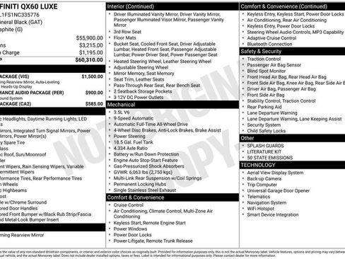 Used 2022 INFINITI QX60 Luxe w/ Vision Package AWD/4WD image 17