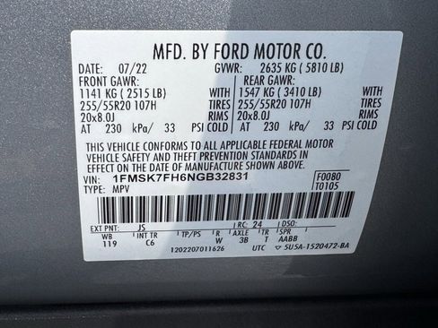 Used 2022 Ford Explorer Limited w/ Equipment Group 301A image 49