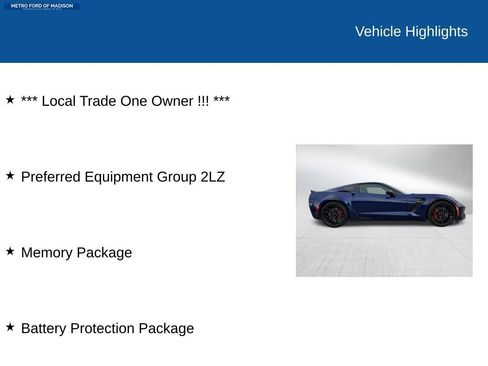 Used 2016 Chevrolet Corvette Z06 w/ 2LZ Preferred Equipment Group image 2