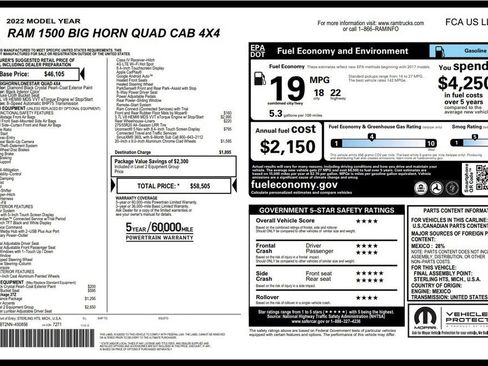 Used 2022 RAM 1500 Big Horn AWD/4WD image 3