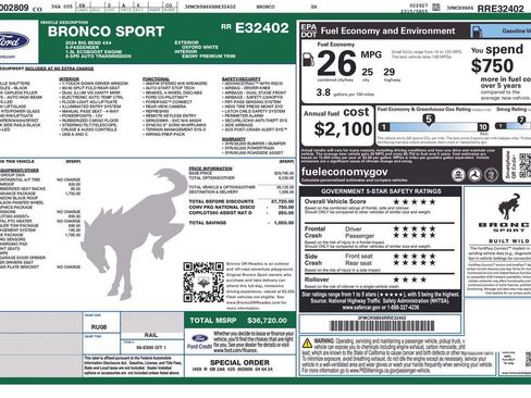 Used 2024 Ford Bronco Sport Big Bend w/ Convenience Package AWD/4WD image 6