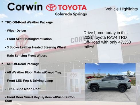Used 2021 Toyota RAV4 TRD Off-Road w/ TRD Off-Road Weather Package AWD/4WD image 6