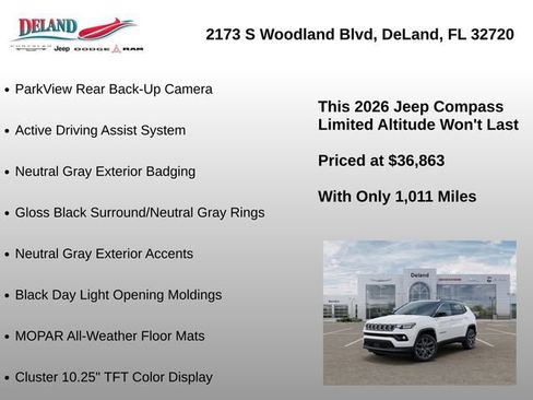 New 2026 Jeep Compass Limited w/ Sun, Sound & Navigation Group AWD/4WD image 30