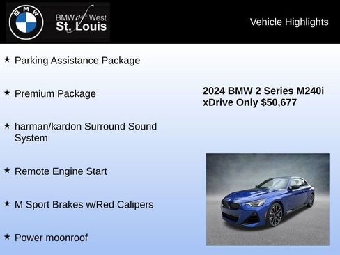 Used 2024 BMW M240i xDrive Coupe w/ Premium Package AWD/4WD image 16
