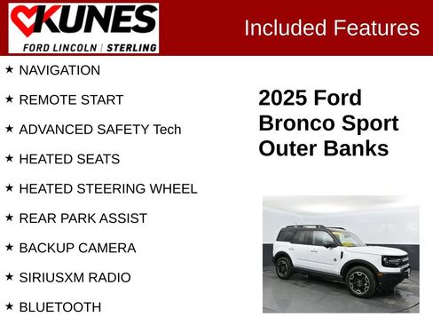 Used 2025 Ford Bronco Sport Outer Banks w/ Outer Banks Tech Package+ AWD/4WD image 2