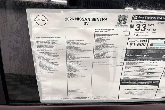 New 2026 Nissan Sentra SV w/ SV Convenience Package FWD image 39