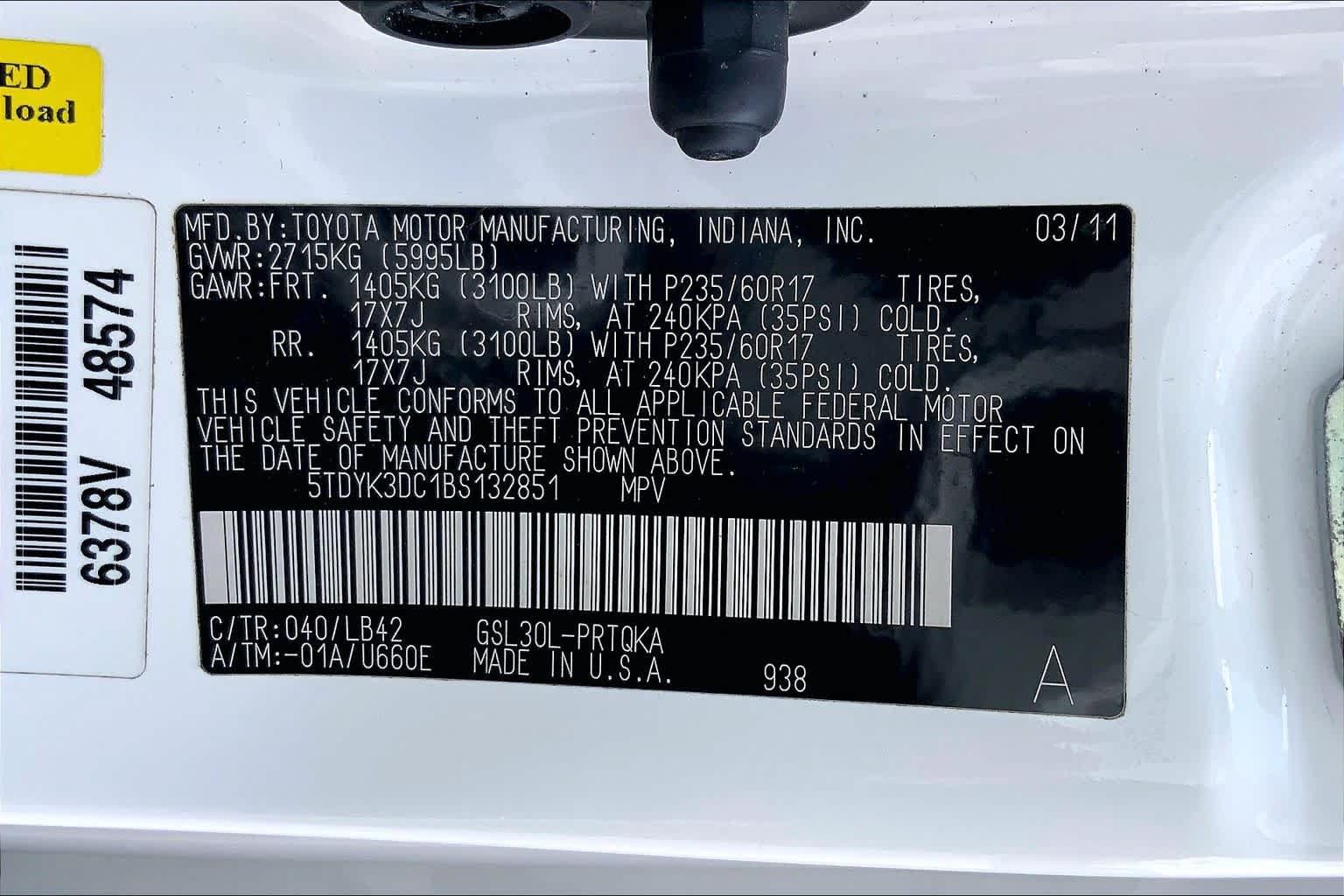 Used 2011 Toyota Sienna XLE w/ XLE Navigation Pkg FWD image 34