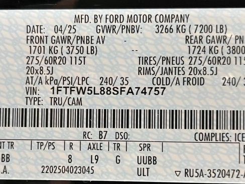 Used 2025 Ford F150 Lariat w/ Equipment Group 502A High AWD/4WD image 61