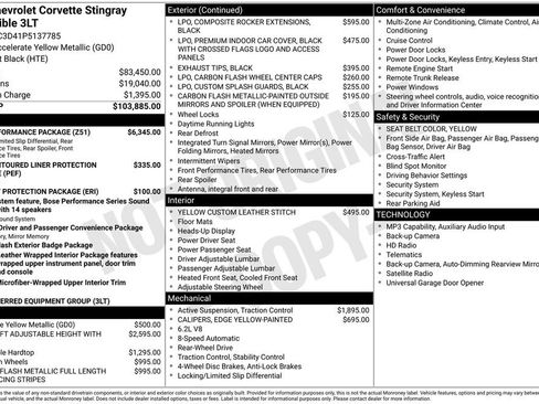 Used 2023 Chevrolet Corvette Stingray Premium Conv w/ Z51 Performance Package RWD image 16