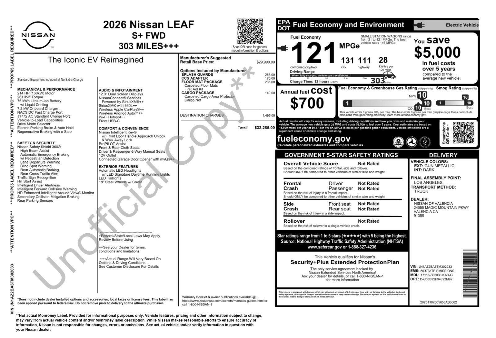 Used 2026 Nissan Leaf w/ Floor Mat Package (S+) FWD image 52