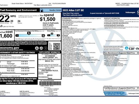 Used 2022 Volkswagen Atlas SE image 2