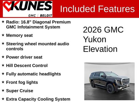 New 2026 GMC Yukon Elevation w/ LPO, Elevation Black Package AWD/4WD image 3