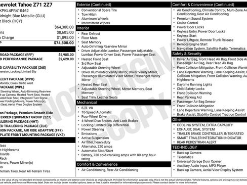 Used 2023 Chevrolet Tahoe Z71 w/ Z71 Off-Road Package AWD/4WD image 10