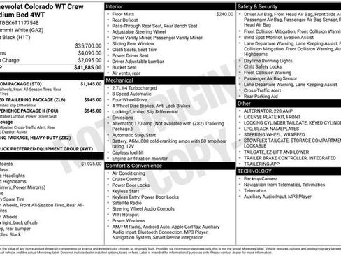 New 2026 Chevrolet Colorado W/T w/ WT Custom Package AWD/4WD image 2