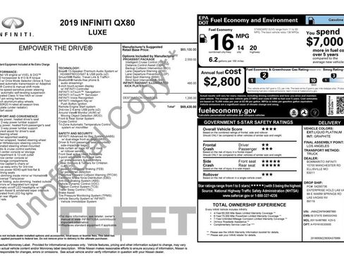 Used 2019 INFINITI QX80 Luxe w/ Proassist Package image 22