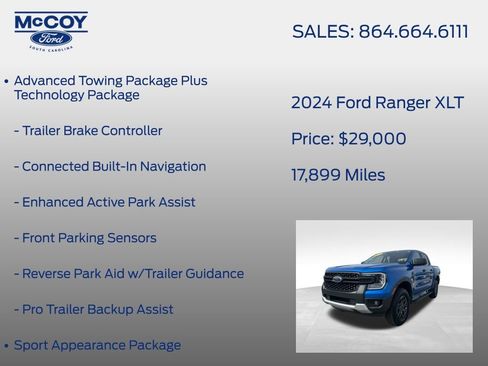 Used 2024 Ford Ranger XLT w/ Equipment Group 301A High image 20