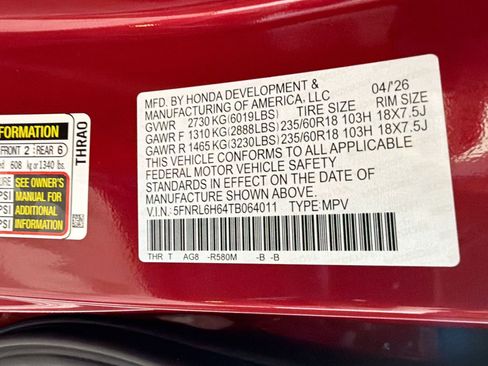 New 2026 Honda Odyssey EX-L image 20