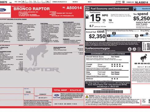 Used 2022 Ford Bronco Raptor w/ Interior Carbon Fiber Pack 6 AWD/4WD image 6