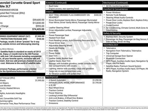 Used 2013 Chevrolet Corvette Grand Sport w/ 3LT Preferred Equipment Group RWD image 28