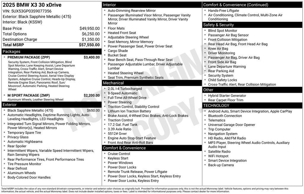 Certified 2025 BMW X3 xDrive30i AWD/4WD image 44
